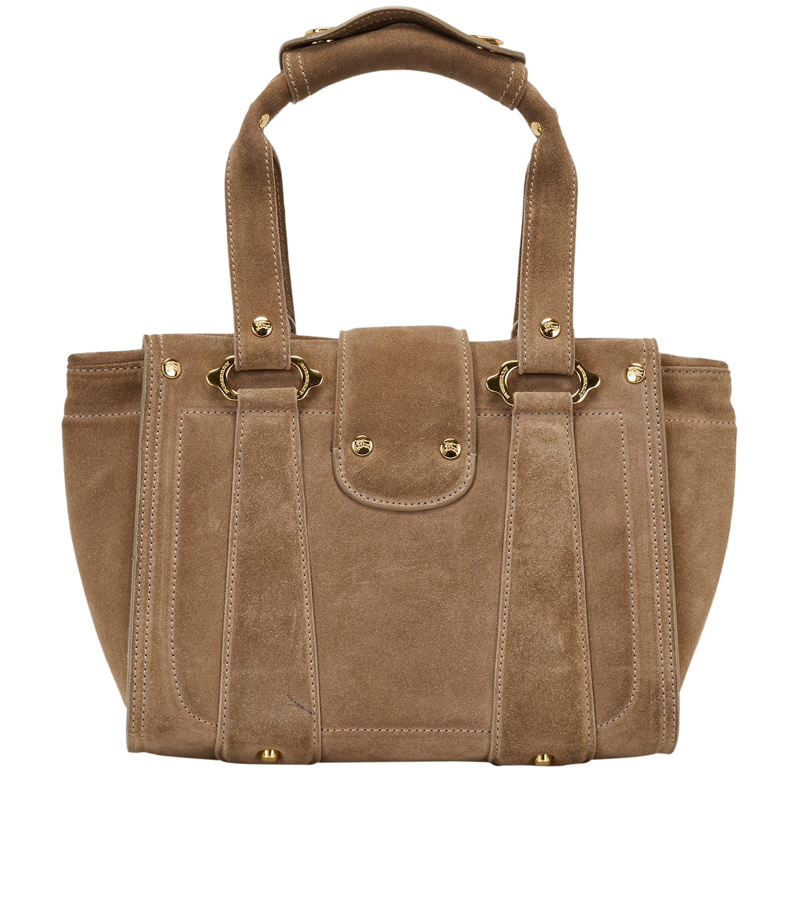 Small Padlock Tote, &pound;320, Handbags, Beige, Suede, Back view